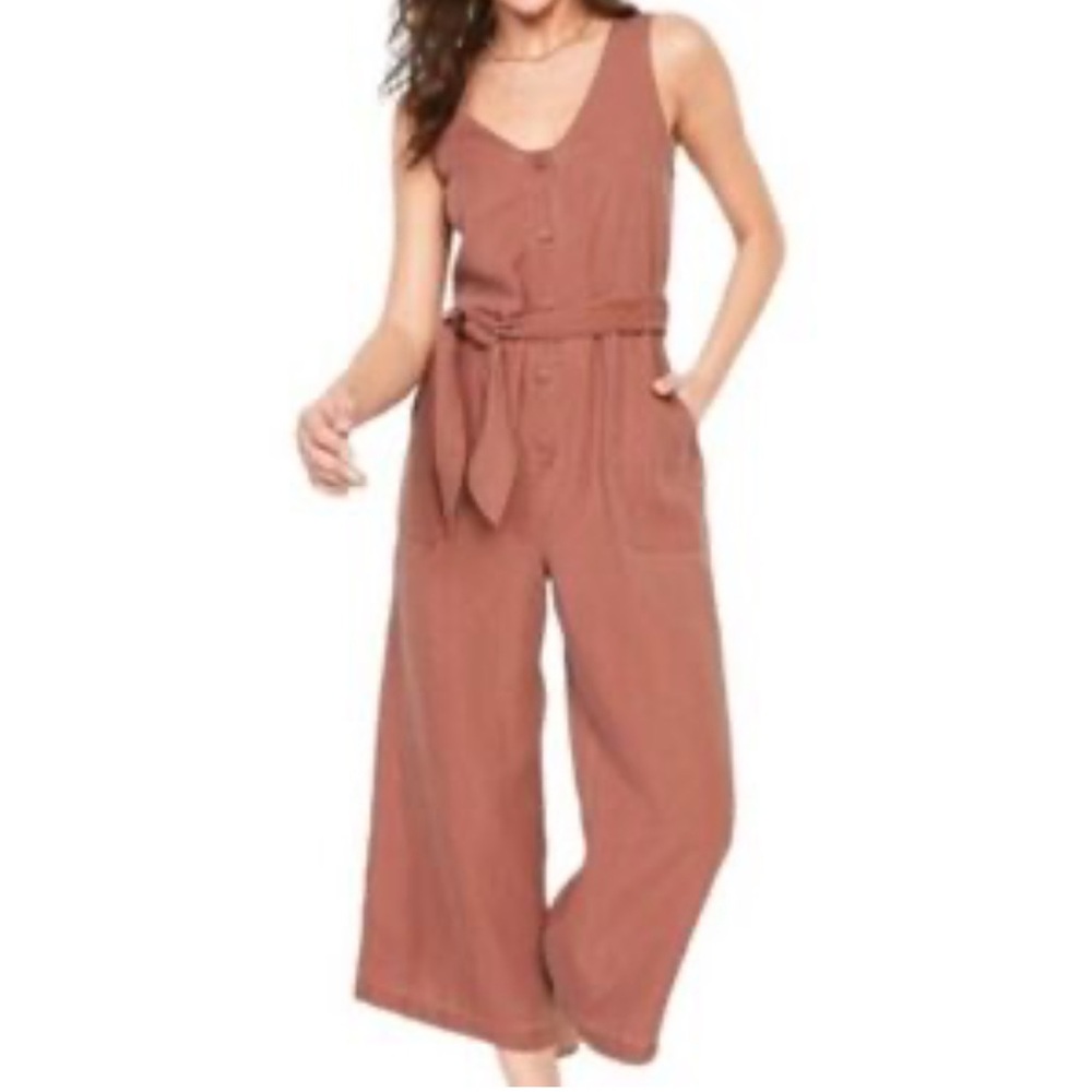 NWT Old Navy Mauve Sleeveless Jumpsuit Tie Belt Old Navy M